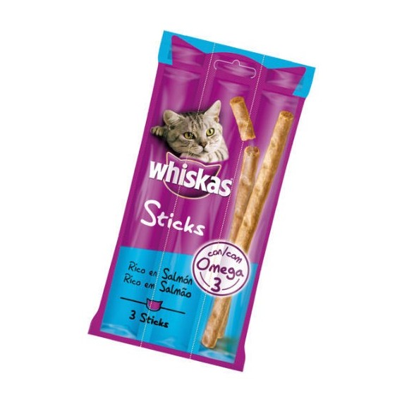 Whiskas Snacks Stick Salmón - 1